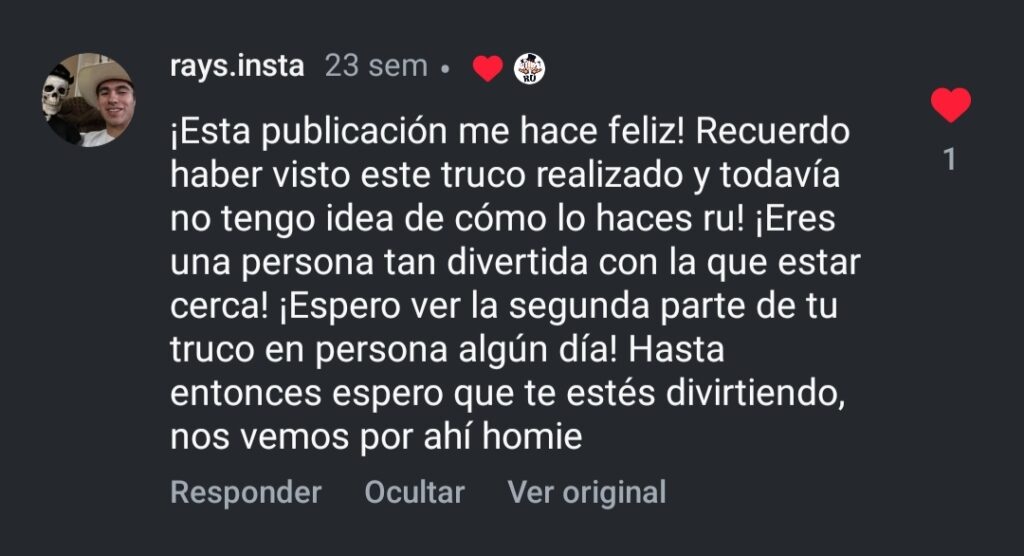 Testimonio de la mejor rutina de magia en Valencia
