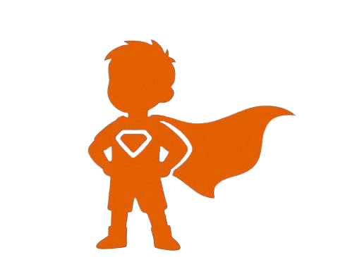 Niño con capa, como un superhéroe